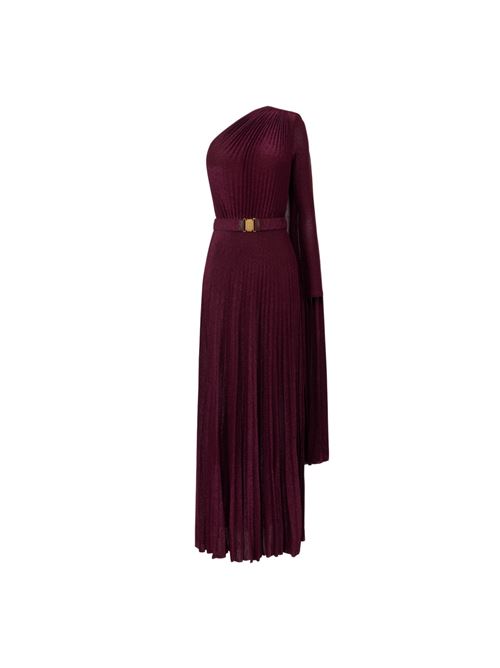 Red carpet one-shoulder dress in pleated lurex jersey ELISABETTA FRANCHI | AB68646E2.CG3